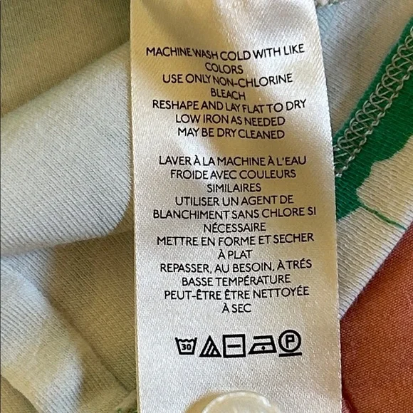 Anthropologie Maeve green white floral ruched button front cropped top size M - Picture 10 of 14